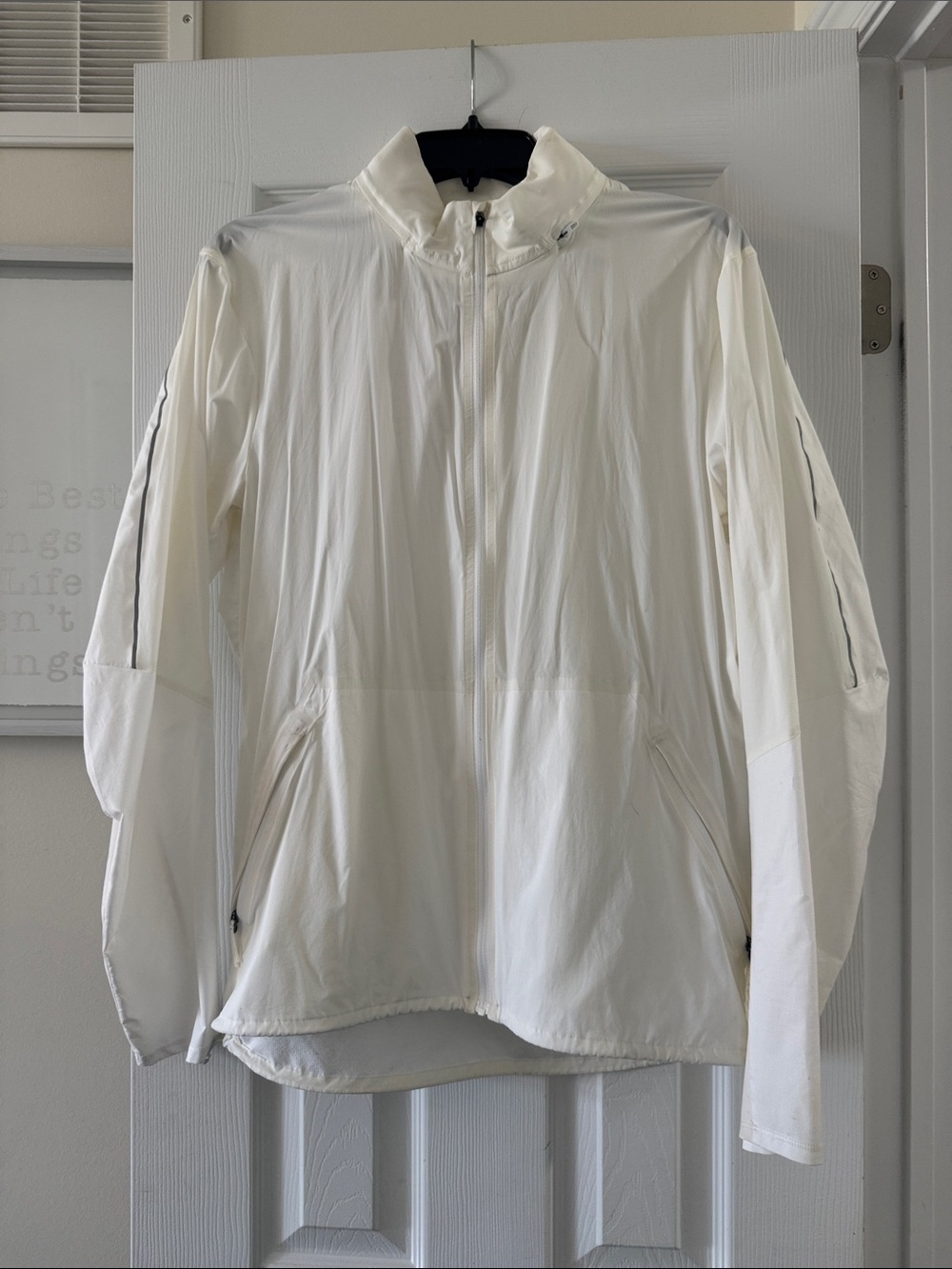 lululemon athletica White Lightweight Zip-Front windbreaker Jacket medium